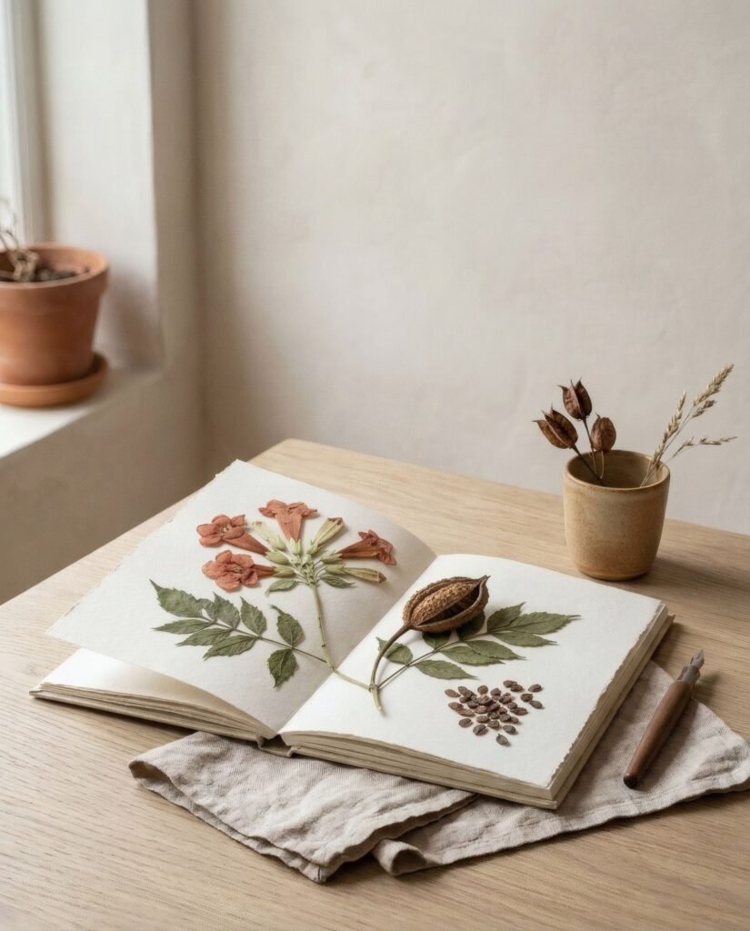 Fotografía de una planta real parecida, con sus flores y hojas en primer plano
