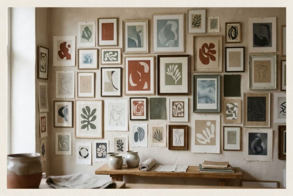 Pared con una sola imagen de archivo aislada, con espacio libre alrededor