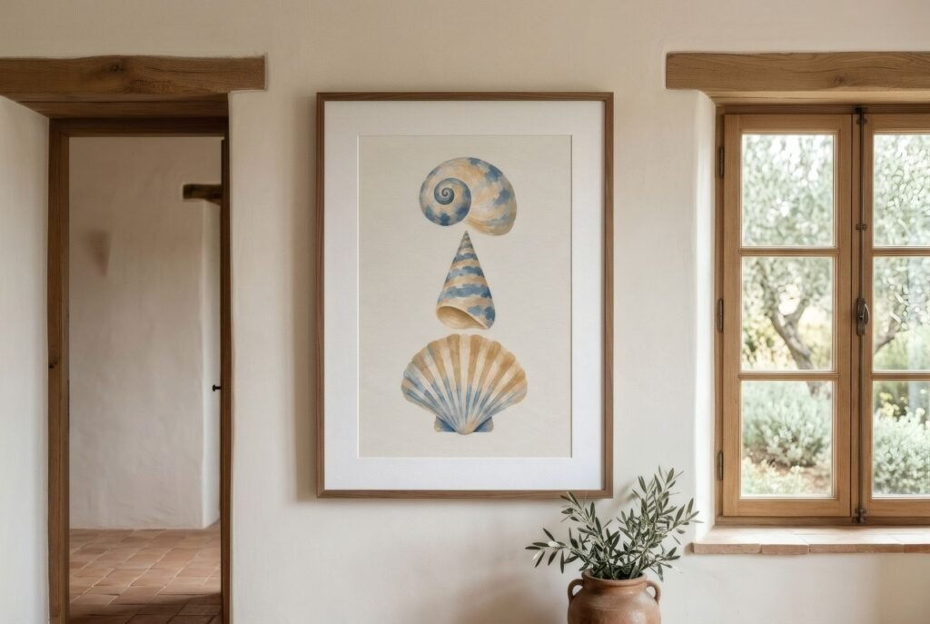 Pared con ventana y puerta y una lámina entre ambas con su borde superior alineado con los dos dinteles